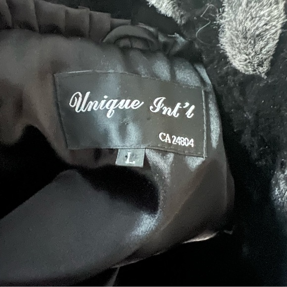 Black and grey Unique Int’l vintage faux fur coat - Picture 10 of 12